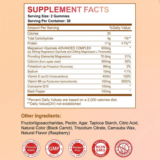 Magnesium Gummies 400mg Equivalent with L-Threonate